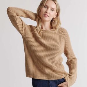 Camel Quince 100% Organic Cotton Fisherman Crew Sweater